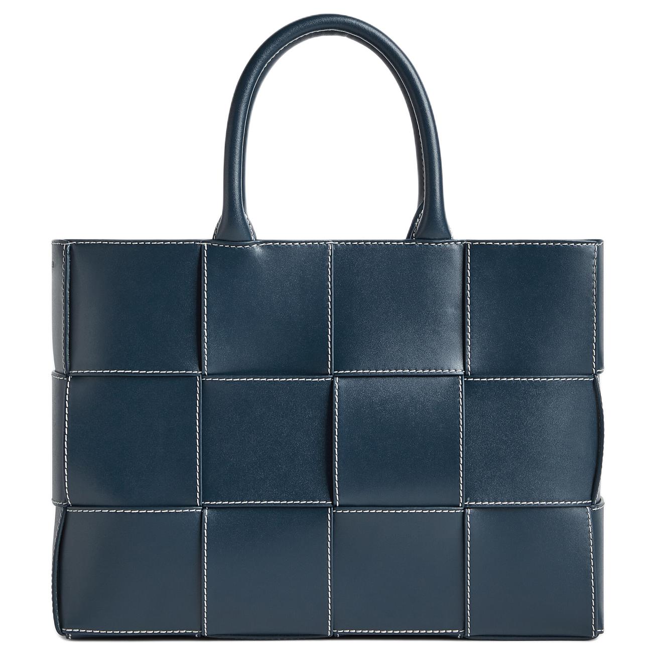 

Bottega Veneta Arco Adjustable Detachable Shoulder Strap Stitching Detail Lambskin Tote Bag Men tote bags Dark-Blue Natural 766954V39K03307 Basic Set (Bag+Dust Bag)