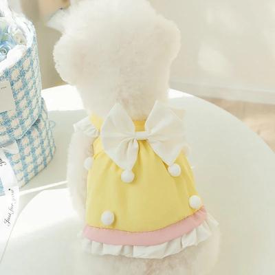 Ropa Linda para Perro Perro Pequeño Teddy Bichón Oso Vestido de Princesa Viento Pastel Niño Chaleco de Verano Ropa para Mascota