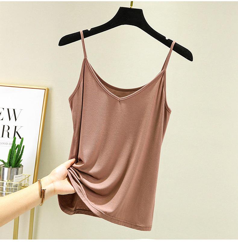 Women's Modal Sleeveless V-Neck Thin Vest for Spring/Summer