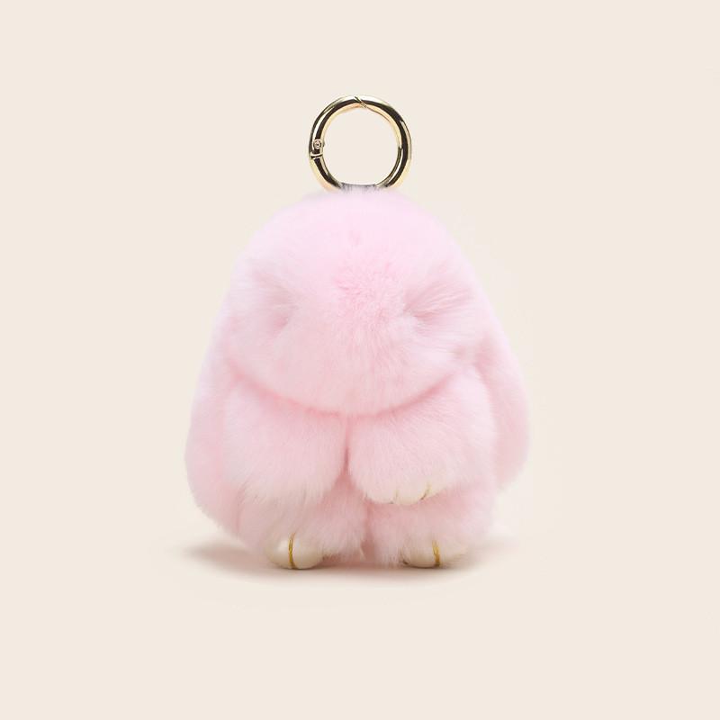 Whimsical Rabbit Plush Fur Keychain Colorful Bunny Gift Accessory For Girls Style