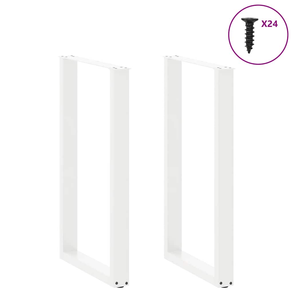 Vidaxl Nogi Do Stolika Kawowego, 2 Szt., Białe, 60X(100-101) Cm, Stal
