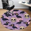 1pc Crows Skulls Office Round Area Rug, Under Office Chairs Bedroom Living Room Home Decor, Room Deco, Available In Various Sizes