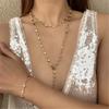3 Pieces Delicate Heart Y Chain Necklace and Bracelet Set For Ladies Holiday Body Jewelry Gifts Adjustable Length