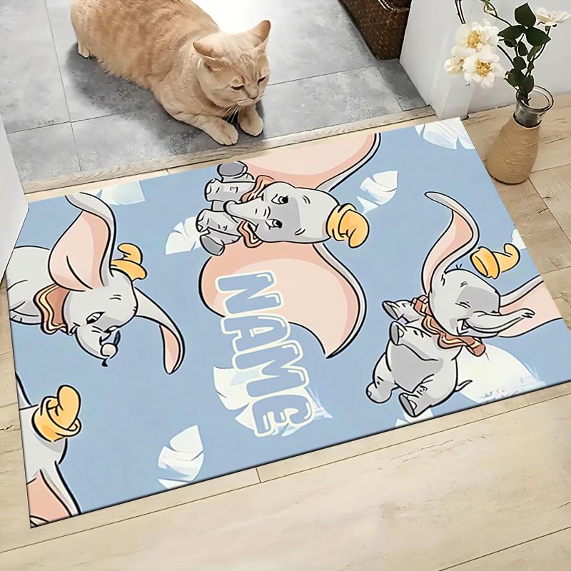 Custom Name "Baby Dumbo Adventure" Carpet Rug Customizable Soft Washable Anti-Slip Home Living Room Sofa Mats Personalized Rug. 0909387