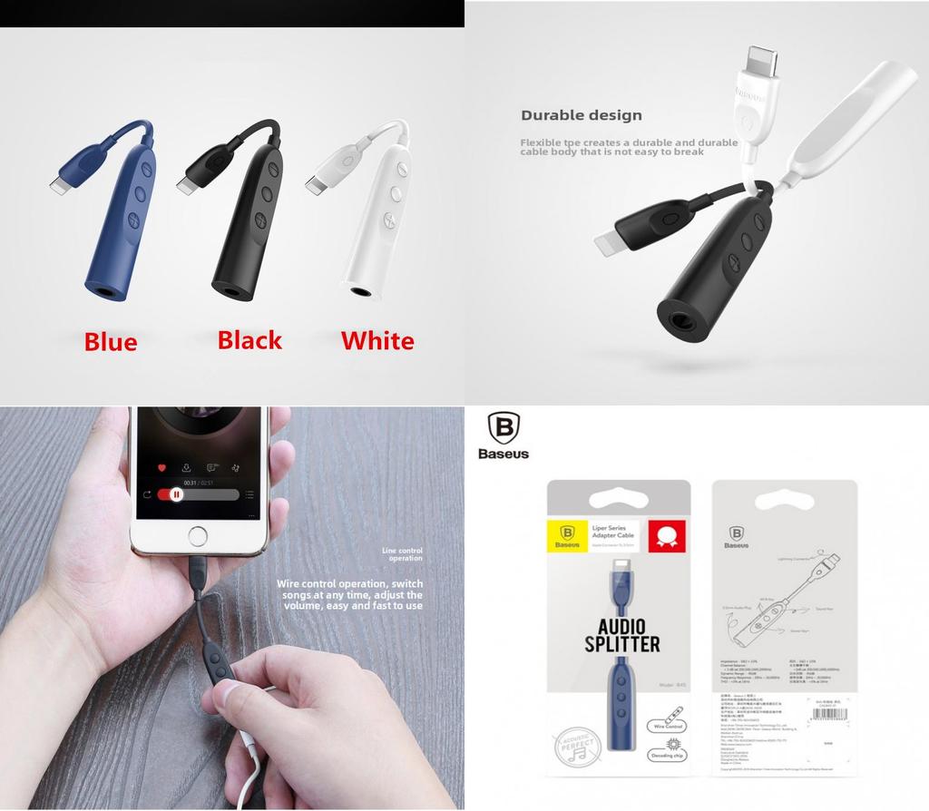 Adaptador de Auriculares para Apple Lightning a 35 mm Convertidor de Audio para Transmisión en Vivo y Llamadas de Voz