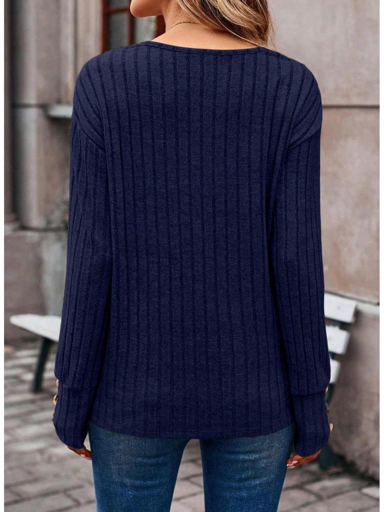 European-American Women's V-Neck Long Sleeve Button Shirt - New Fall/Winter 2025 Collection