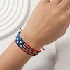 Woven Bracelet Handcrafted Red White Blue Patriotic Bracelet Adjustable American Flag Bracelet 4th of July Jewelry
