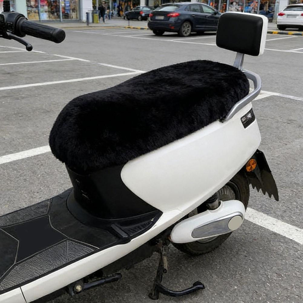 1Pc Winter Warm Electric Bicycle Seat Cushion Cover Plush Soft Bicycle Bike Seat Pad Protector Cover Cycling Cushion Accessories