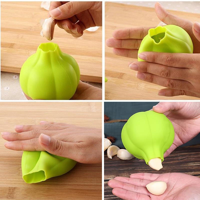 1/2/4 Creative Silicone Garlic Peeler Manual Useful Garlic Peelers Soft Household Convenient Garlic Peeler Peeling Kitchen Tool