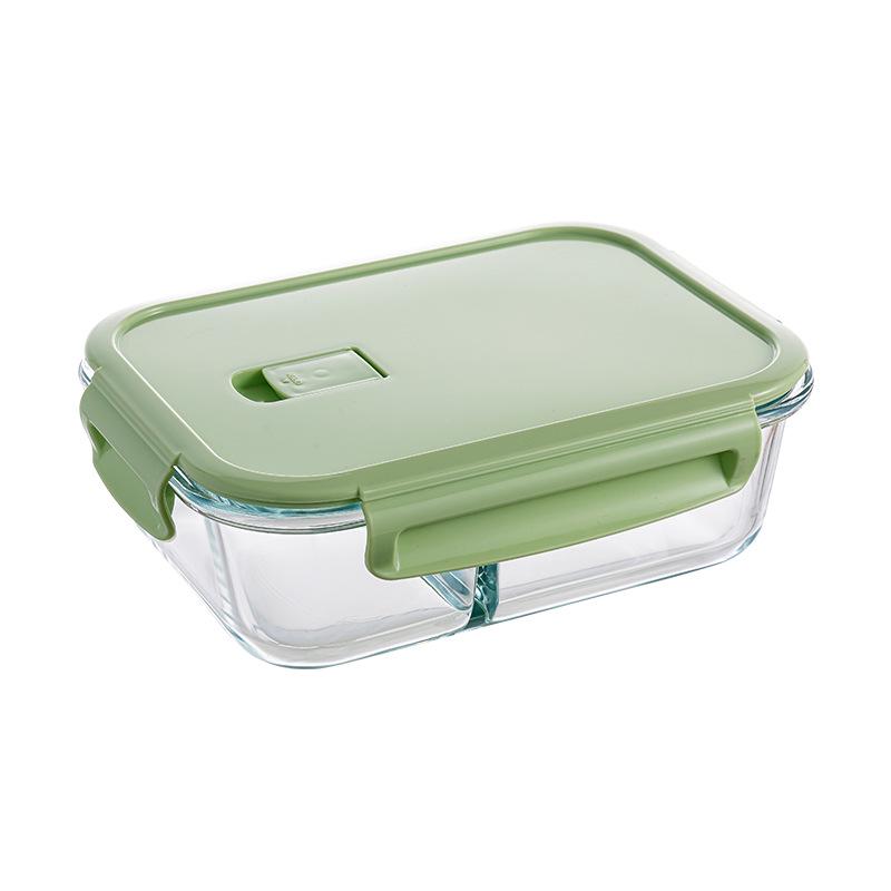High-Temperature Resistant Transparent Glass Bento Lunch Box - Microwavable and Fresh-Keeping Rectangular or Round Design