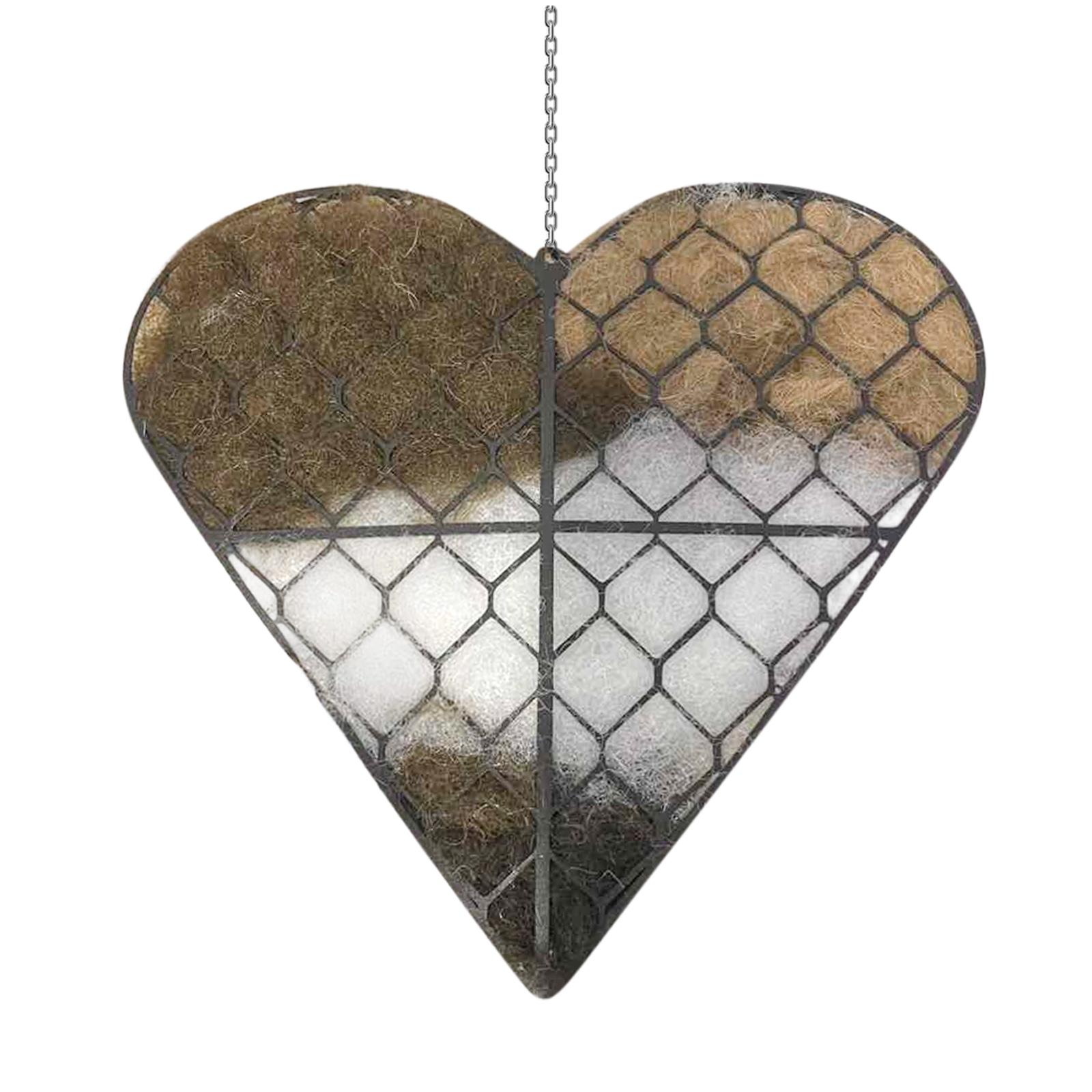 

Handmade Fiber Bird Nesting Heart,Refillable Birds Haven 1 Heart Shape Nesting,Winter Gifts Animal Hummingbirds One Size