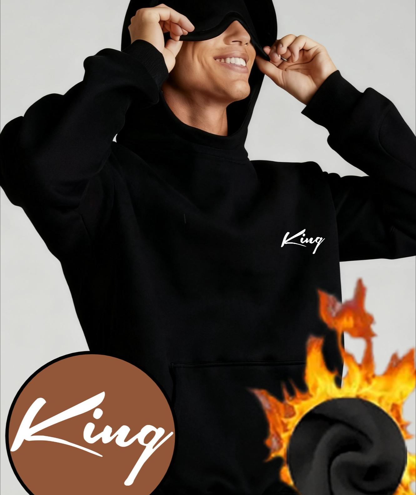 Men s Hoodie with Eye Mask, Warm & Cozy, Essential for Lazy Naps & Home XXL чёрный