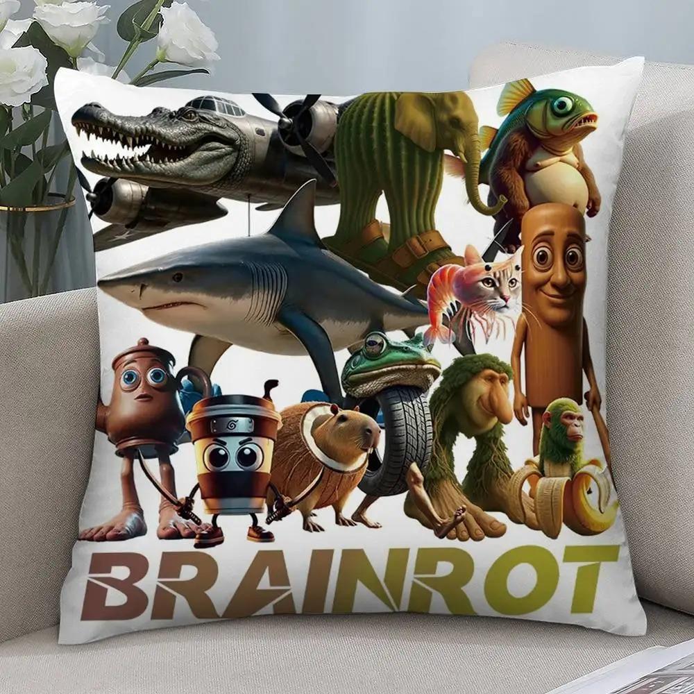 

Game Tung Tung Sahur Printed Pillowcase For Living Room Sofa Bedroom Home Decoration Pillowcase For Christmas Decoration 45cmx45cm