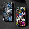 Fashion Monster Graffiti Phone Case for Apple iPhone 15 16 Pro XS Max 16e 13 14 Plus XR SE 7 8 12 11 Pro Plus Matte