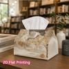 1pc, 2D Flat Printing, Tissue Box Winter Wonderland Pattern Under Moonlight Printed Tissue Box, Suitable for Bathrooms, Living Rooms, Bedrooms, Dressi