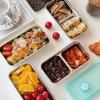 Wiederverwendbare Edelstahl-Doppelkammer-Lunchbox mit Deckeln, Edelstahl-Lunch-Snackbox, Lebensmittelaufbewahrungsbehälter liyi