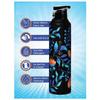 Water Bottle 1 Ltr, Bloom In Dark, Stainless Steel Sipper Bottles for Girls, Boys, Adults & Kids, Gym, Sports, Fridge Use  1000 Ml