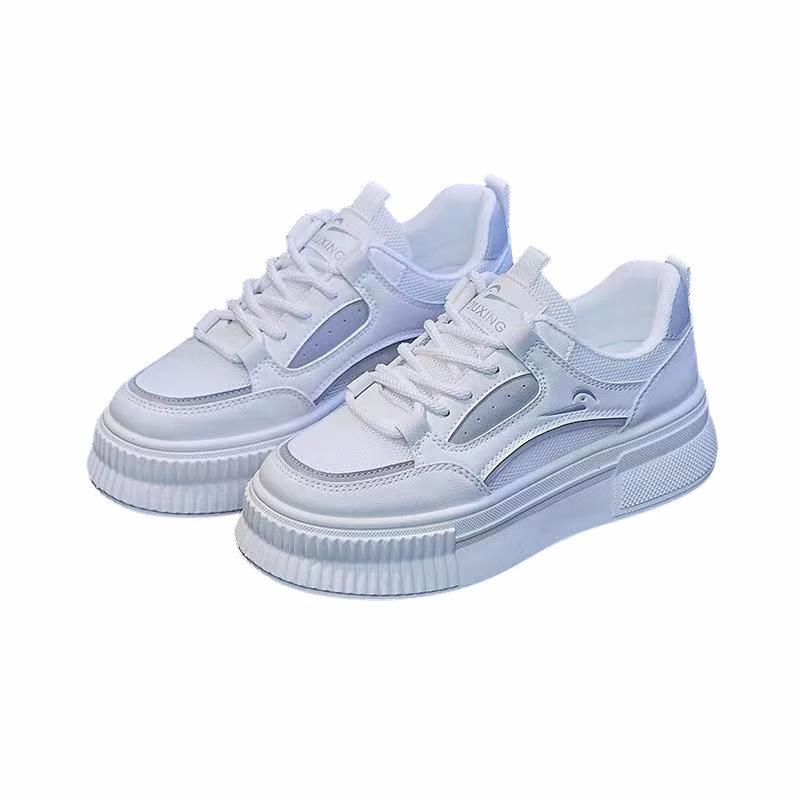 thick-soled mesh white shoes for women show high and versatile 2025 spring and summer new popular casual board shoes niche mesh shoes for women