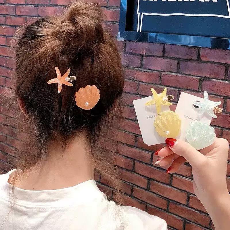 Korean Style Starfish Hair Clip - Scallop Edge, Cute & Sweet Hairpin for Bangs, Back of Head, & Baby Hair Accessories