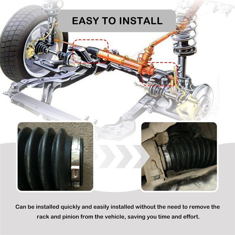 A76T-Car Universal Steering Rack And Pinion Boot Steering Rack Boot Tool Kit, Dustproof Silicone Inner Tie Rod Boot Set