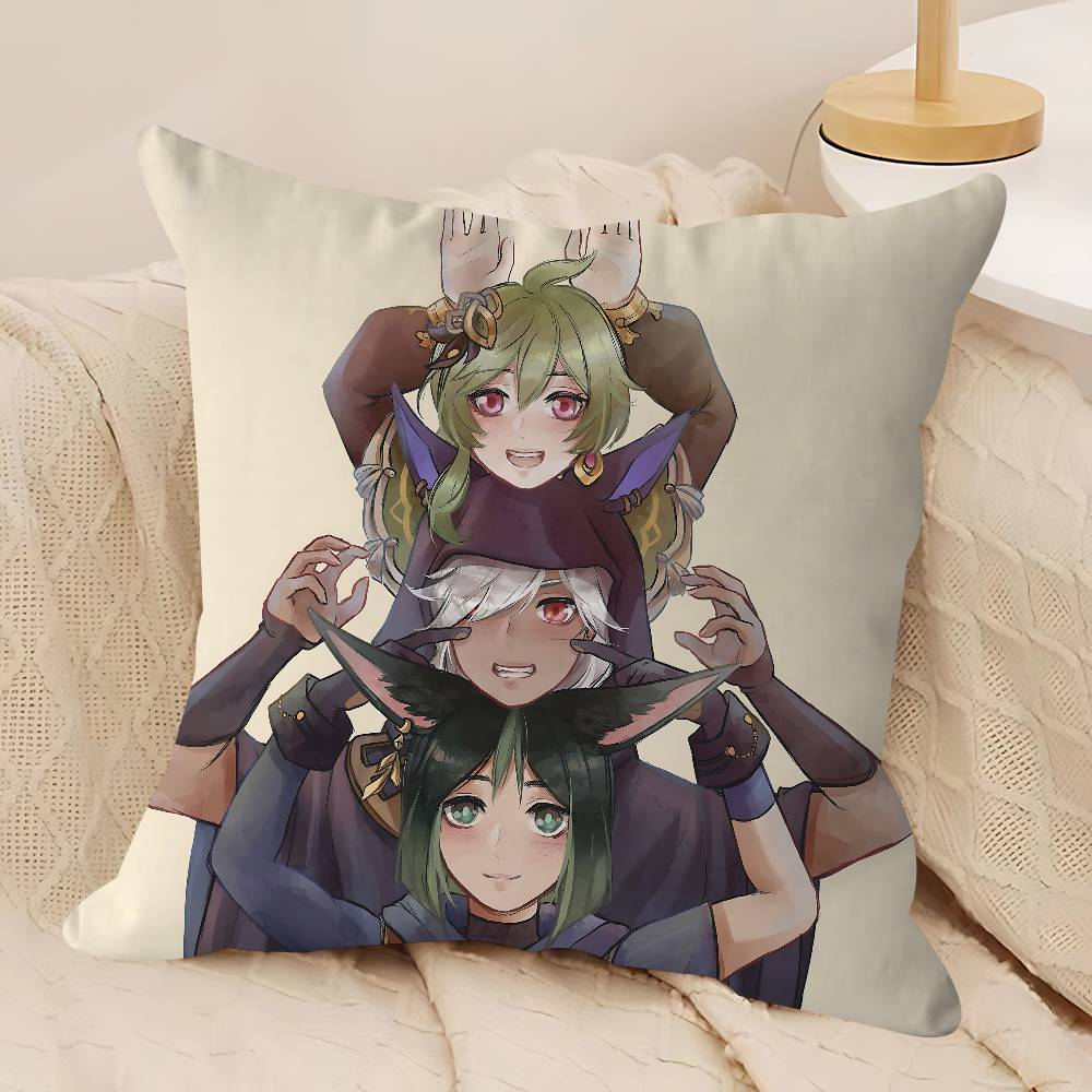 Collei Genshin Impact Cushion Cover 30x50 Polyester Sofa Cushions Decorative Throw Pillows Home Decoration Pillowcover