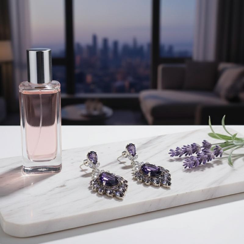 Stylish Elegant Gradient Purple Teardrop Earrings Sparkly Earrings For Women