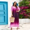 Gradient Print Beach Cover-up Dress - Plus Size, 4 Colors, Style 3811