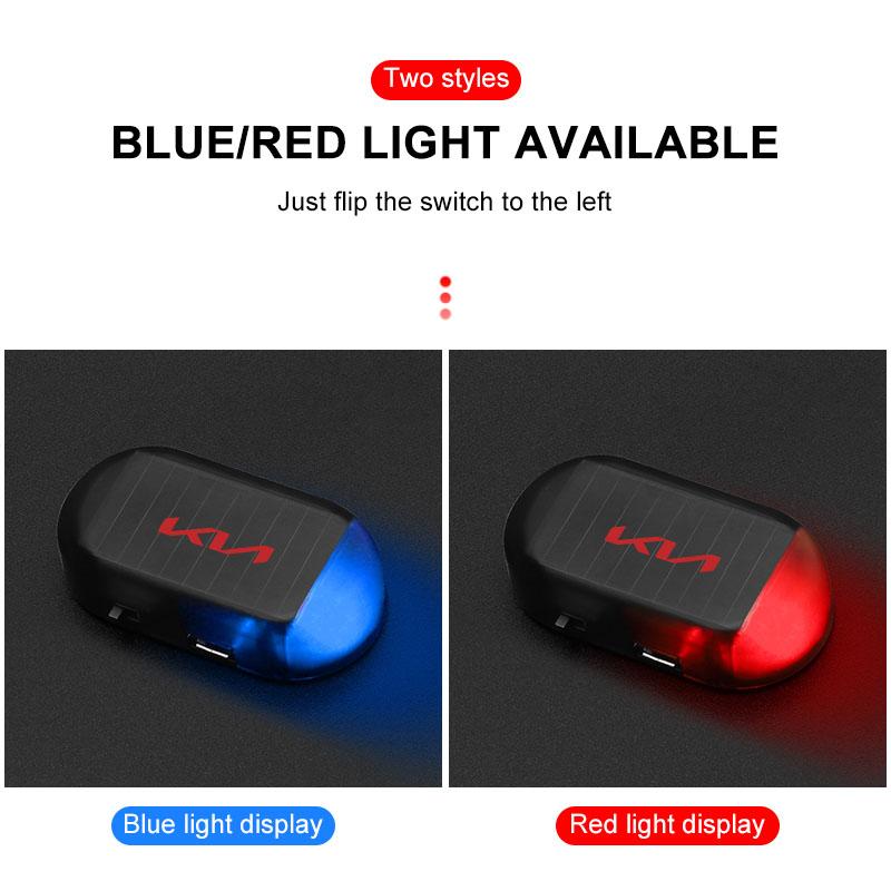 Sticker Car Solar Powered Wireless Anti-Theft Caution Lamp LED Flashing Light For KIA sportage rio ceed 2022 JD Soul Sorento Optima K5