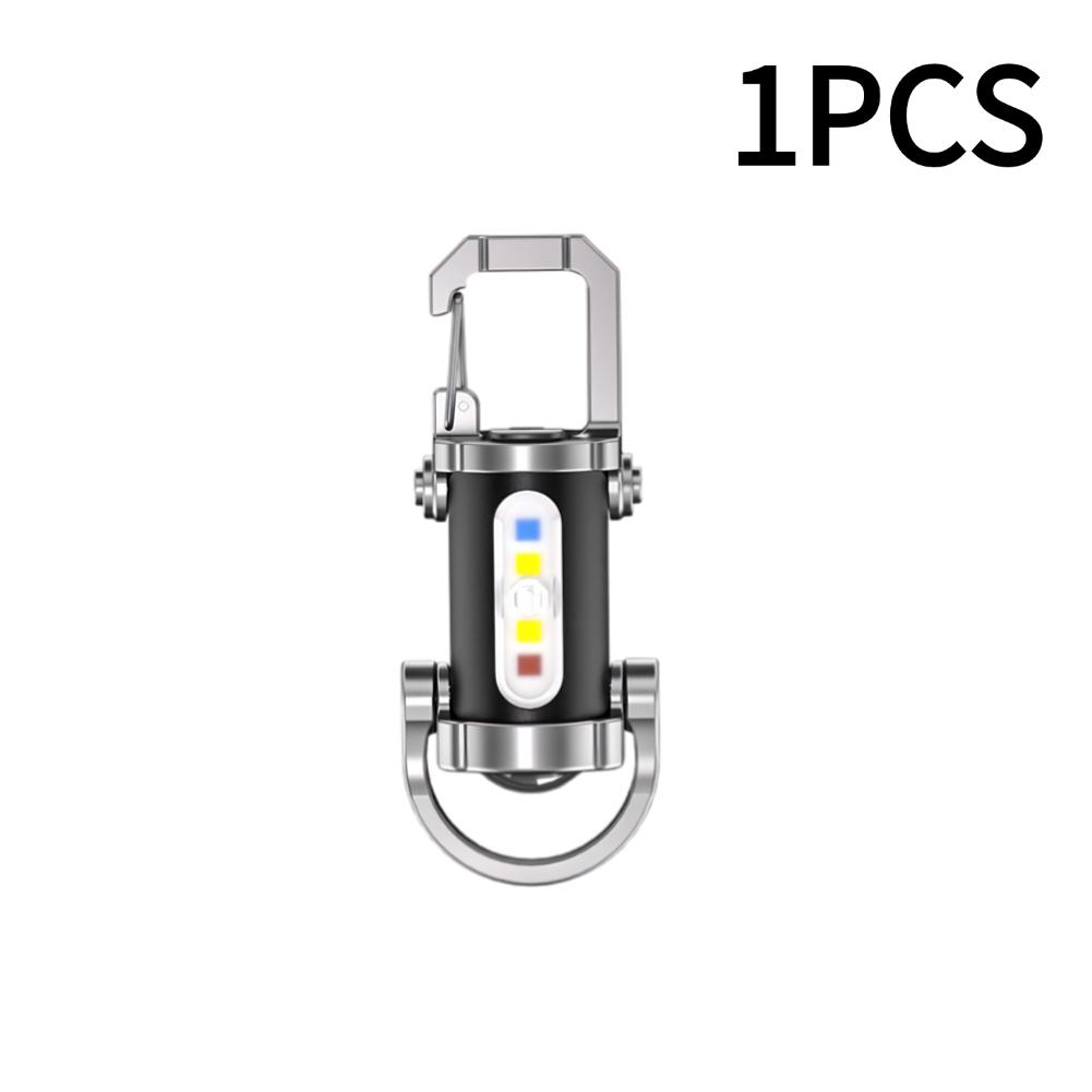 1/2/3PCS Rechargeable Keychain Flashlights 1200mAh Type-C Flashlights Keychain Hanging Keyring Camping Pocket Lamp
