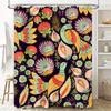 Kolorowy Kwiatowy Wzór Zasłona Prysznicowa Bohemian Dekoracyjny Zestaw Akcesoriów Łazienkowych do Wystroju Domu Poliestrowa Tkanina Odporna