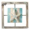 Nordic Style Hanging Decor 3D Conch/Starfish/Shell Wooden Frame Wall Art Distressed Coastal Decoration Small Beach House Ornaments Ocean Inspired