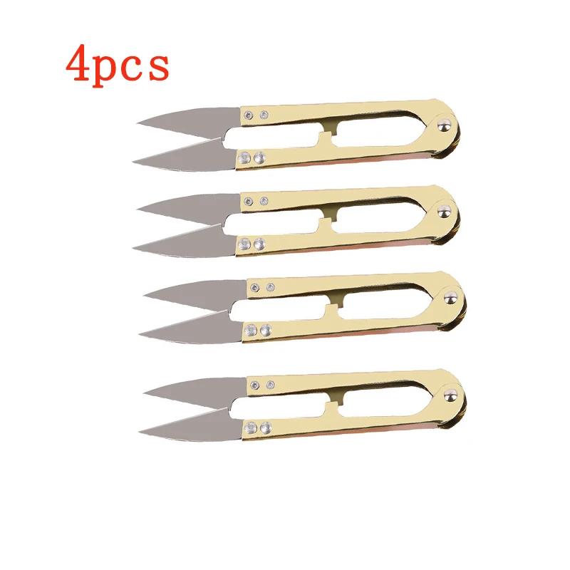 1-4pcs Stainless Steel Cutting Sewing Scissors Cross Stitch Embroidery Tailor's U Thread Scissors for Fabric DIY Supplies Tools