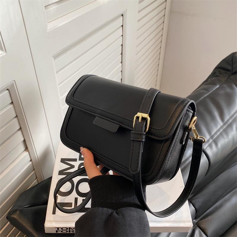 Bag women's autumn new trendy fashion contrasting color single shoulder underarm small square bag texture retro oblique span bag