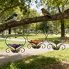 Durable Heart Shape Hanging Bird Feeder Flower Iron Bird Feeding Station Anti-Leakage Large Capacity Bird Food Container Yard