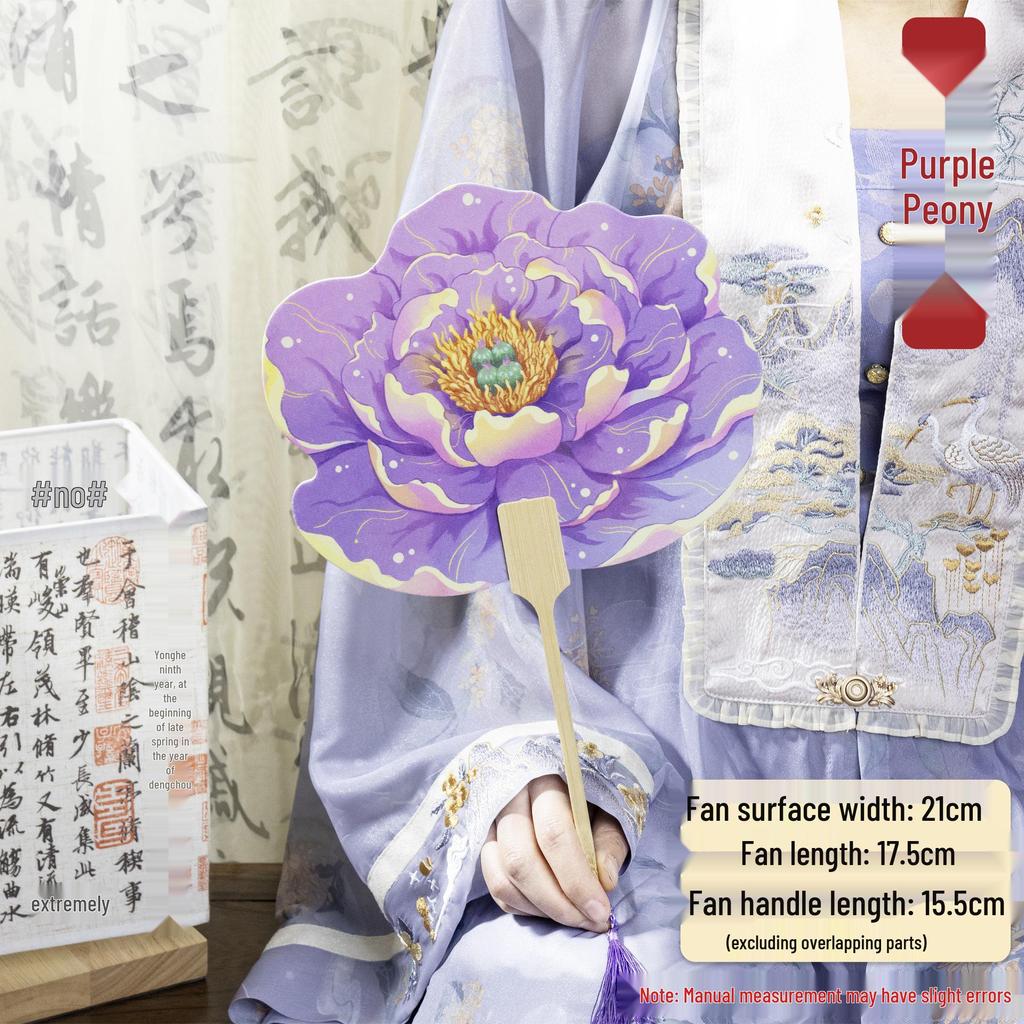 Peony Fan - Tang Style Hanfu Photo Prop, Chic Luoyang Souvenir for Tourists