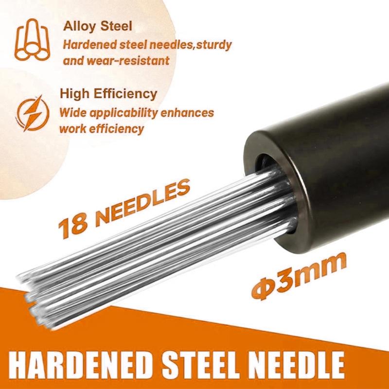 18 Needle Electric Rust Remover Rust Removal Tool With Hardened Steel Tip For Metal And Concrete Surfaces Cleaning