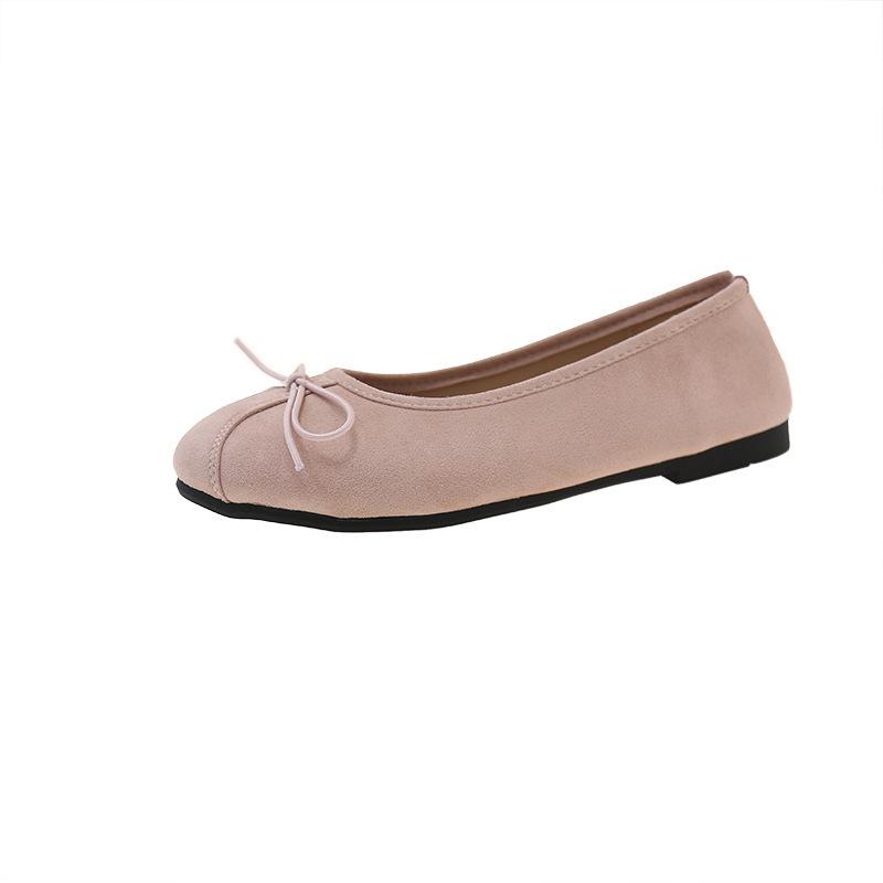 2025 Spring Evening Gentle Wind Ballet Ladyshoes Shallow Mouth Flat Bottom with Skirt French Temperament Red Single Shoes Women