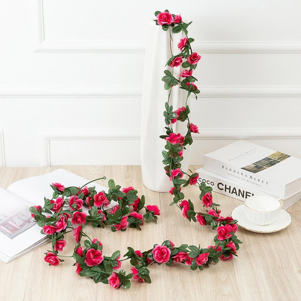Stilig 45 Blomster Silk Rose Flower Hanging Garland for Study Room decor