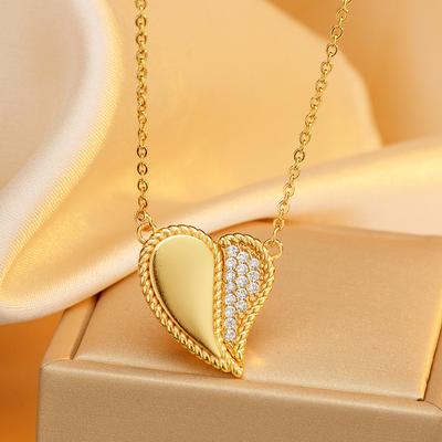 Premium Sense Diamond-set Heart-shaped Magnetic Love Necklace Female Niche Design Sense Versatile Temperament Clavicle Chain Love Neck Chain