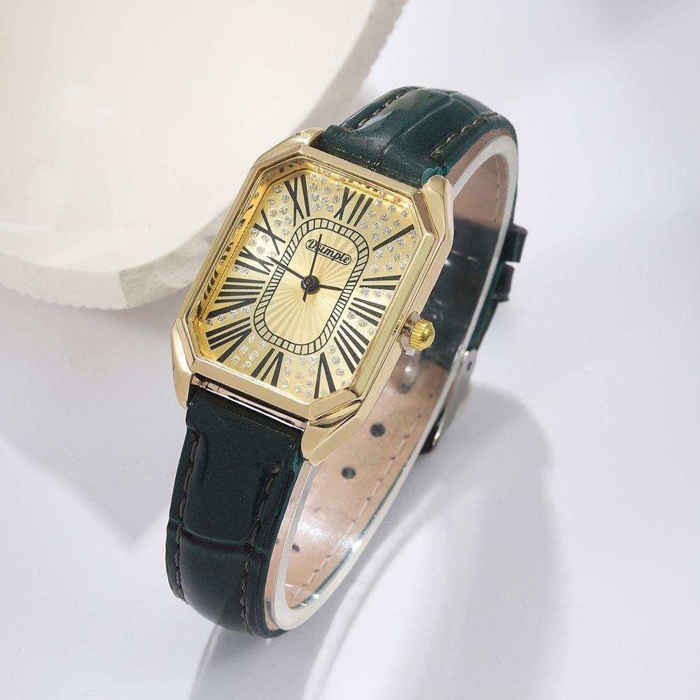 2pcs/set Couple Fashion Watch Set, PU Leather Strap Square Dial Roman Numeral Design Watch | Elegant Watches | Gifts