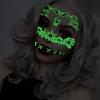 Mary Funny Halloween Horror Mouth Luminous Tattoo Sticker, Face Sticker, Three-dimensional Spider Scar Waterproof