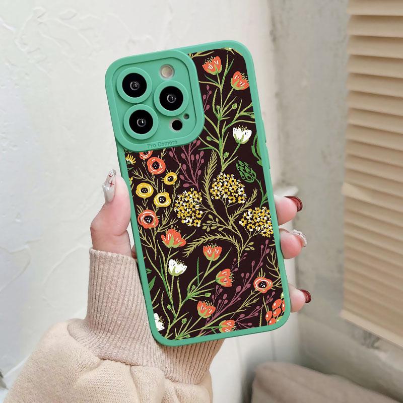 Fashion Luxury Flower Floral Funda Case for Iphone 14 Pro Max Plus 13 12 11 Pro Max XR X XS 8 7 Plus SE 2020 Soft Silicone Shell