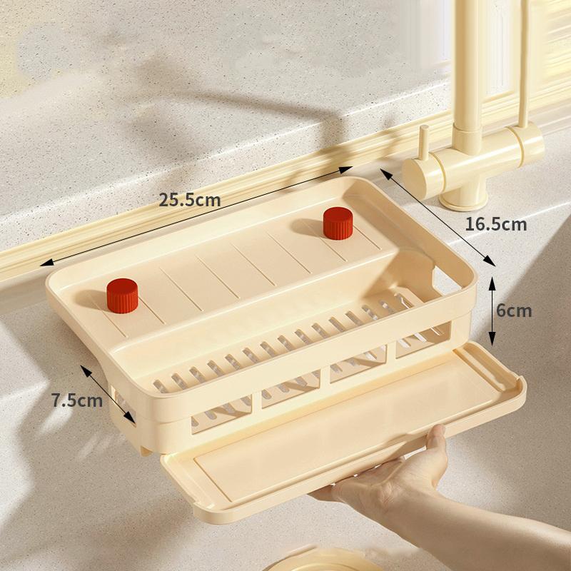Kitchen Drain Rack, Sink Side Sponge Dishcloth Basket, Storage Rack, Household Window Sill No-Drill Storage Rack, Spice Rack