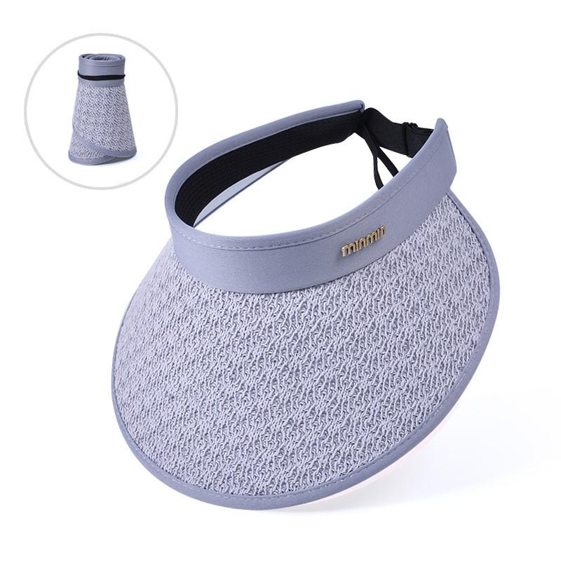 

Summer Sun Protection Hat With Large Brim For Outdoor Activities In Breathable Paper Mesh Fabric сірий колір