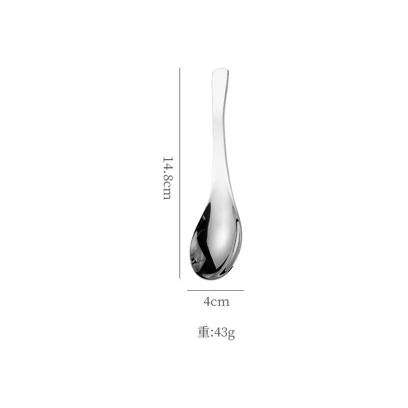 304 Stainless Steel Thickened Household Soup Spoon with High Aesthetic Value for Children's Spoons and Desserts