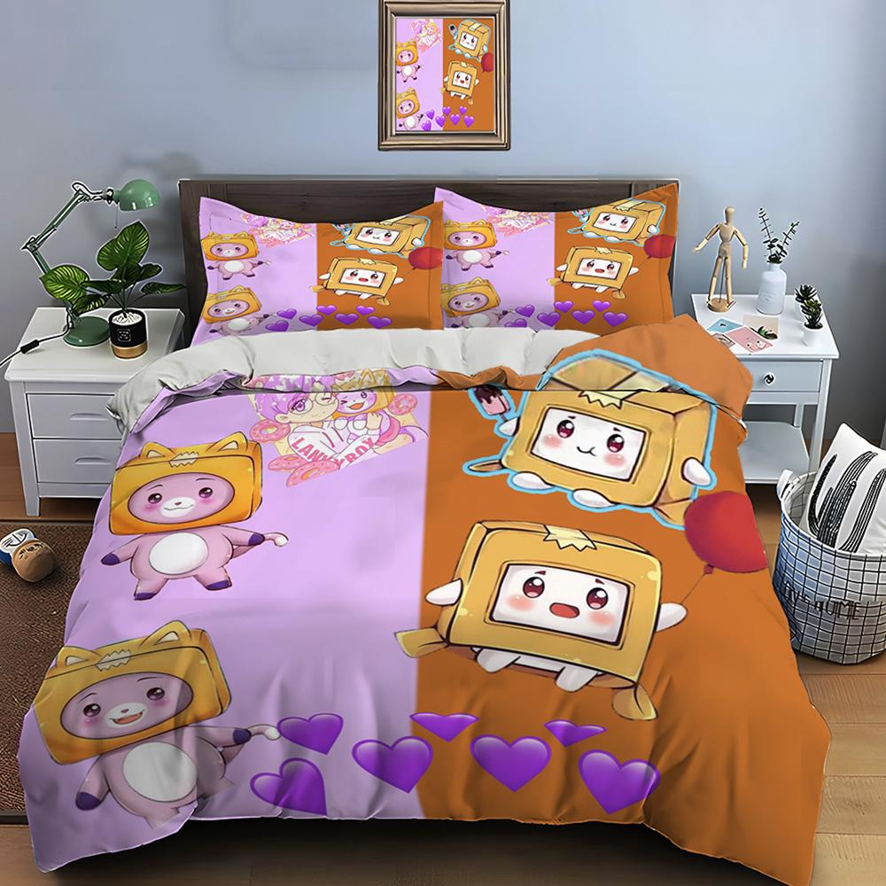 Cartoon Doll L-Lankyb0x Print Bedding Set Duvet Cover 1 Duvet Cover 2 Pillowcases Adult and Children Bedding Set Luxury Gifts