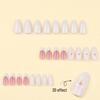 Short Almond 3D Flower French White Wearable Nails