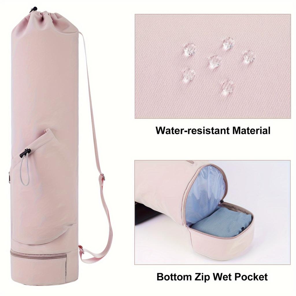 Versatile Yoga Mat Carrier With Water Bottle Pocket & Bottom Wet Pocket Durable Oxford Cloth Multi-Functional Storage Bag For Exercise Mats