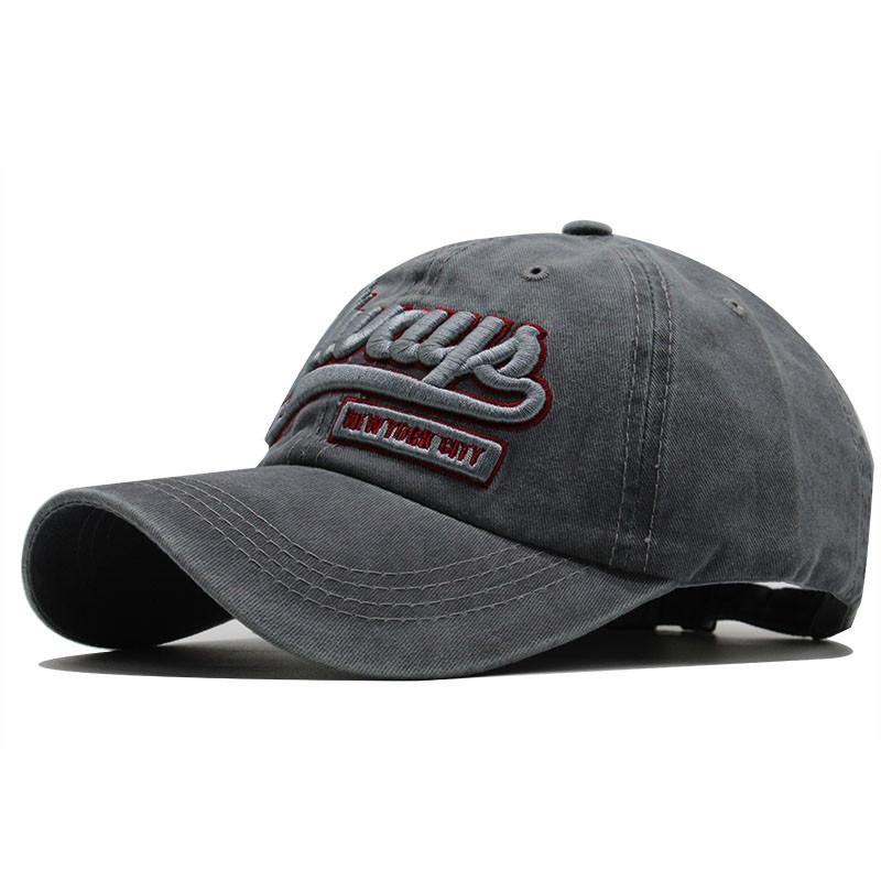 75 Number Embroidery Curved Brim Breathable UV Protection Sun Protection Cotton Baseball Cap for Couples Hip Hop