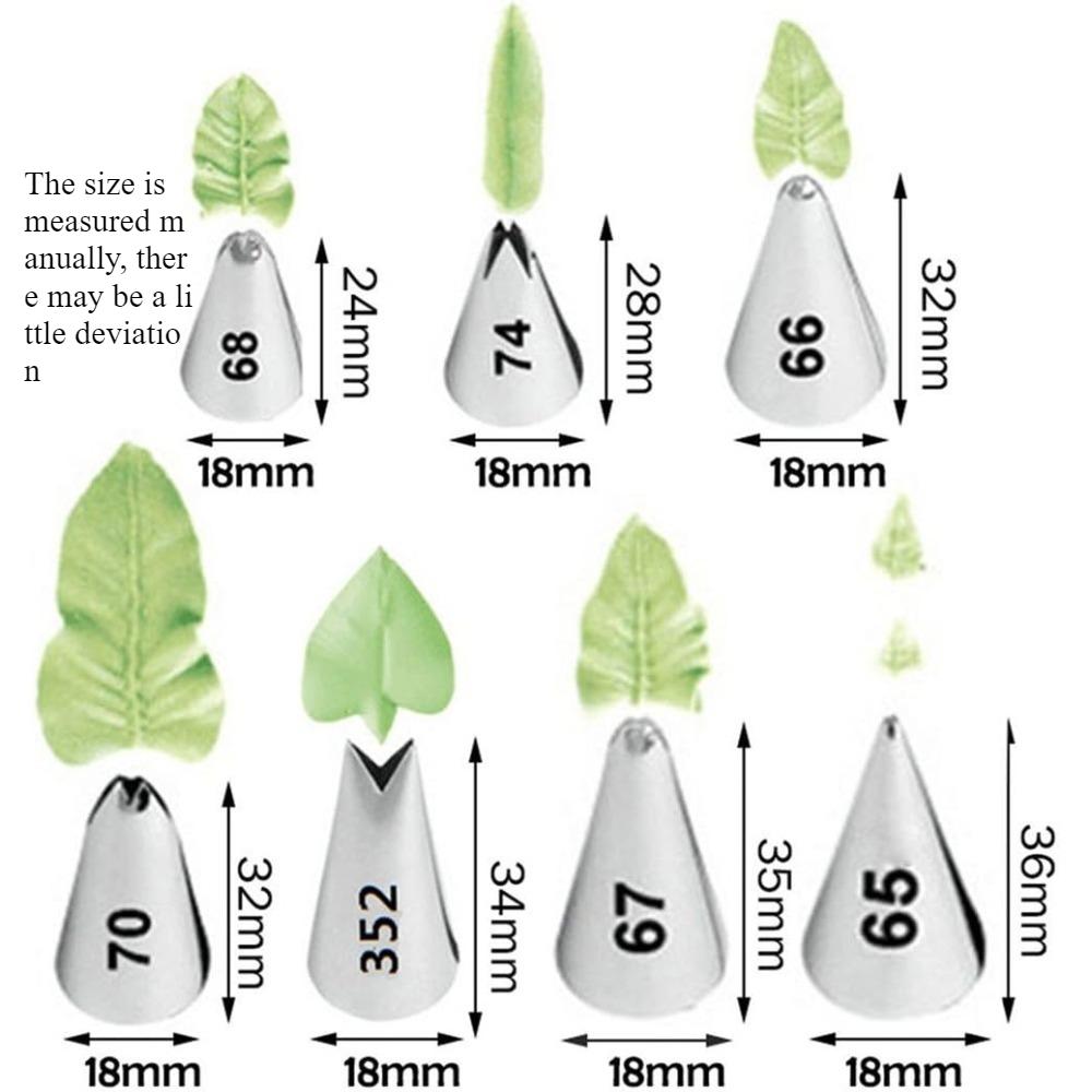 7 Piece Baking Tool Set 304 Food Grade Stainless Steel Cream Decorating Mouth Cake Decoration Supplies Frosting Decorating Mouth